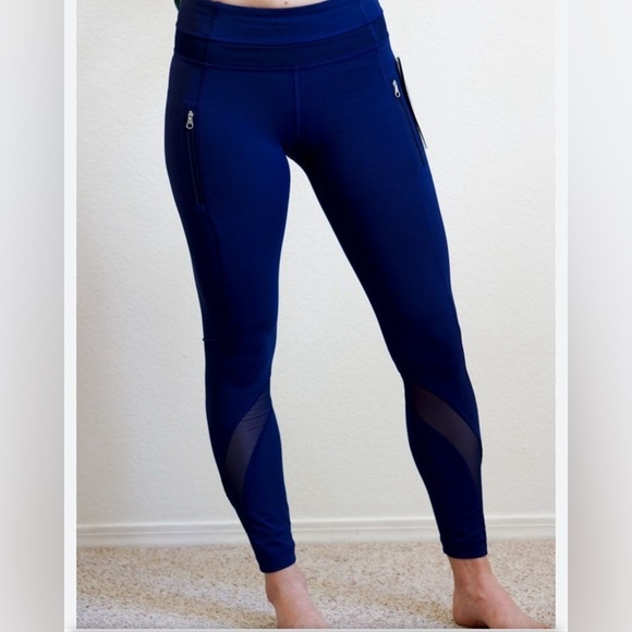 lululemon athletica Pants - Lululemon Run: Inspire Tight II blue Luxtreme 7/8 Mesh size 2